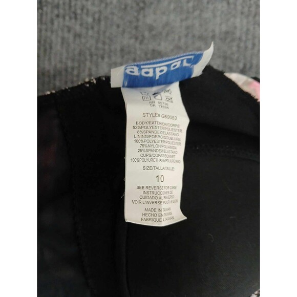 Gabar Swimsuit Vintage 90s One Piece Rouched Tummy Control Size 10 Floral Rose - Picture 8 of 8